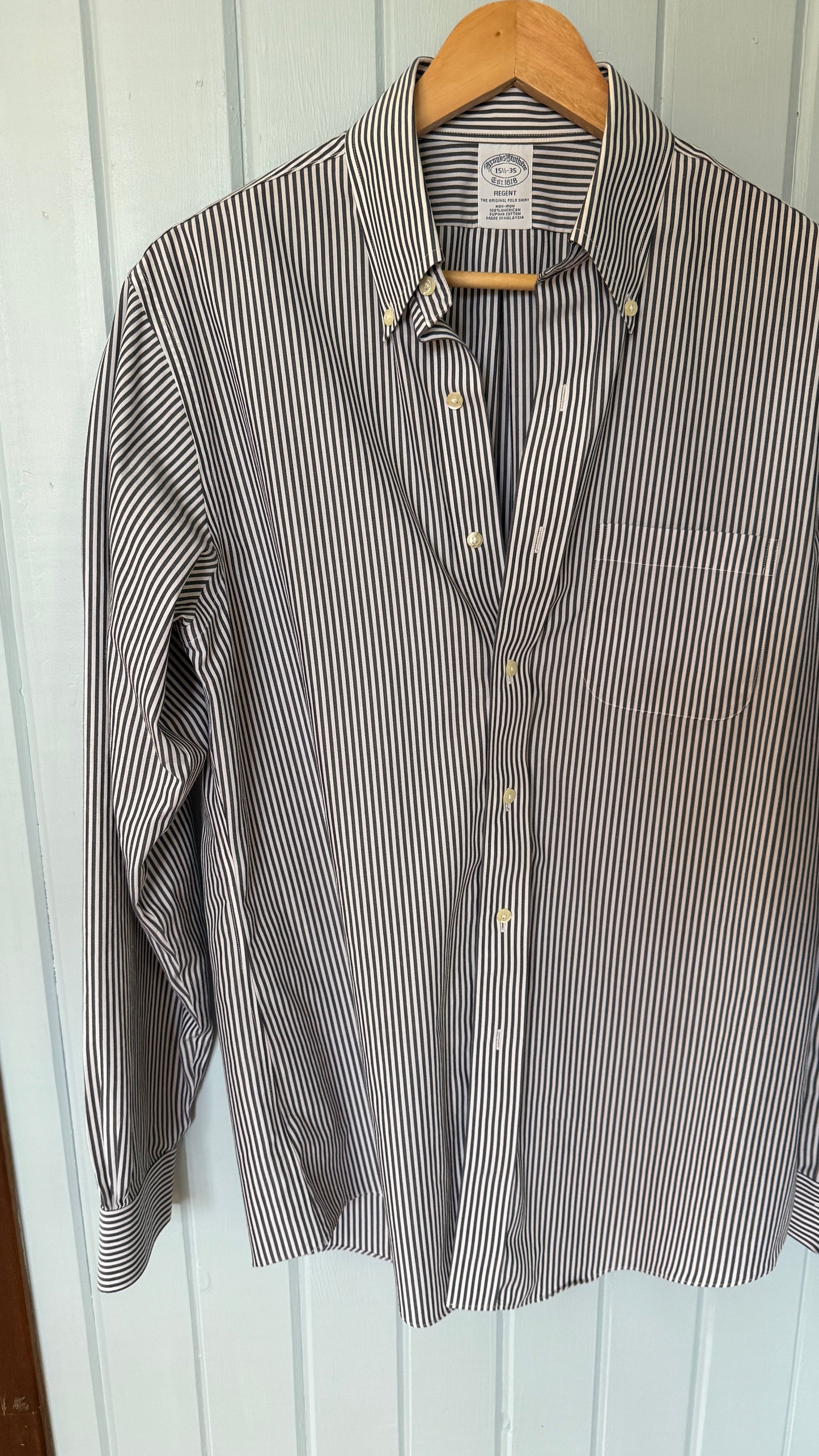 Brooks Brothers Black & White Stripes Button Down (M)