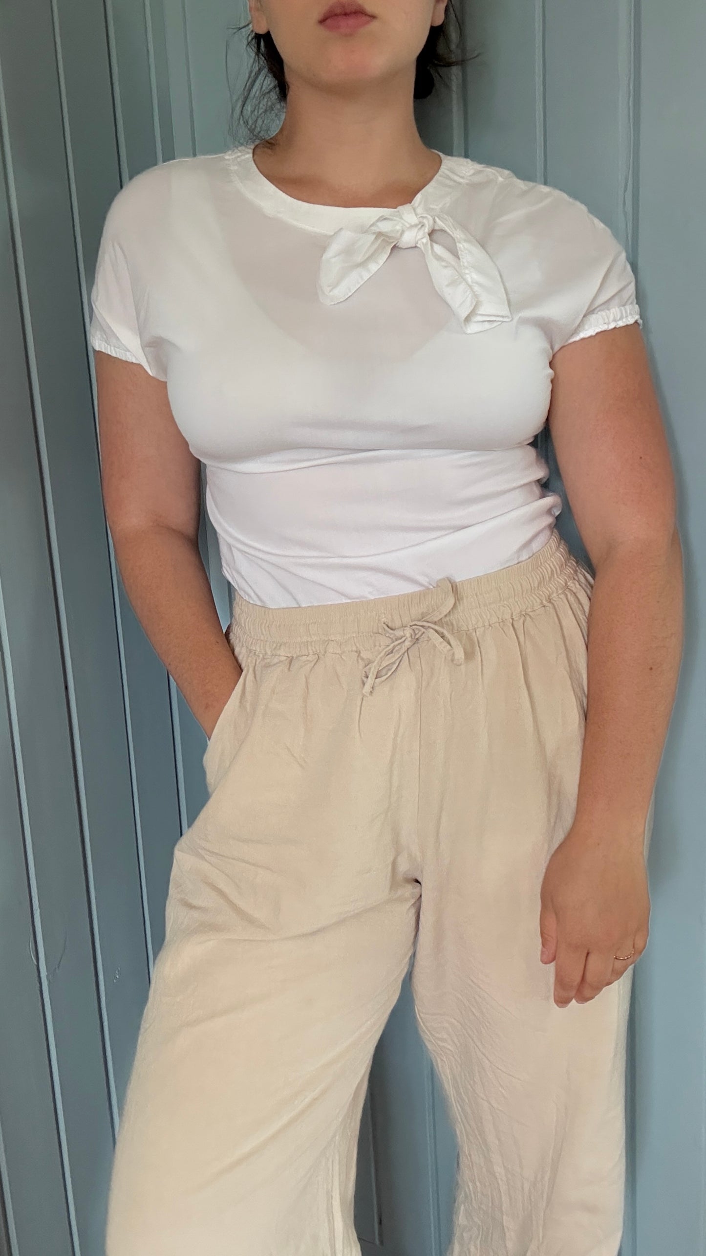 Twin Set Simona Barbieri Tee with Tie (M-L)