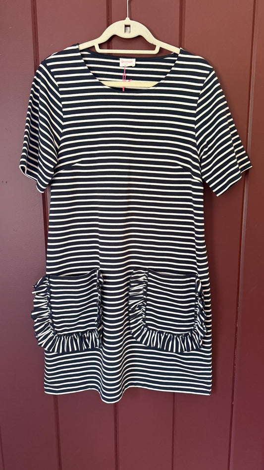 NWT Gorman Striped Cotton Ruffle Pocket Dress (10)