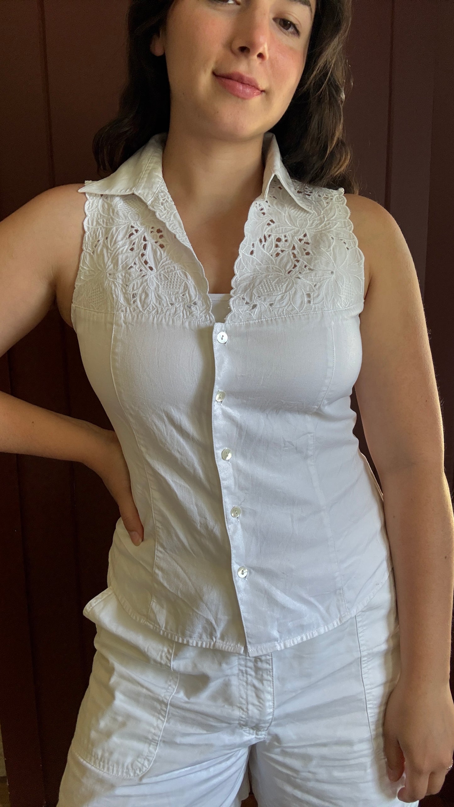 Vintage Jones New York Floral Lace Top Tank (M)