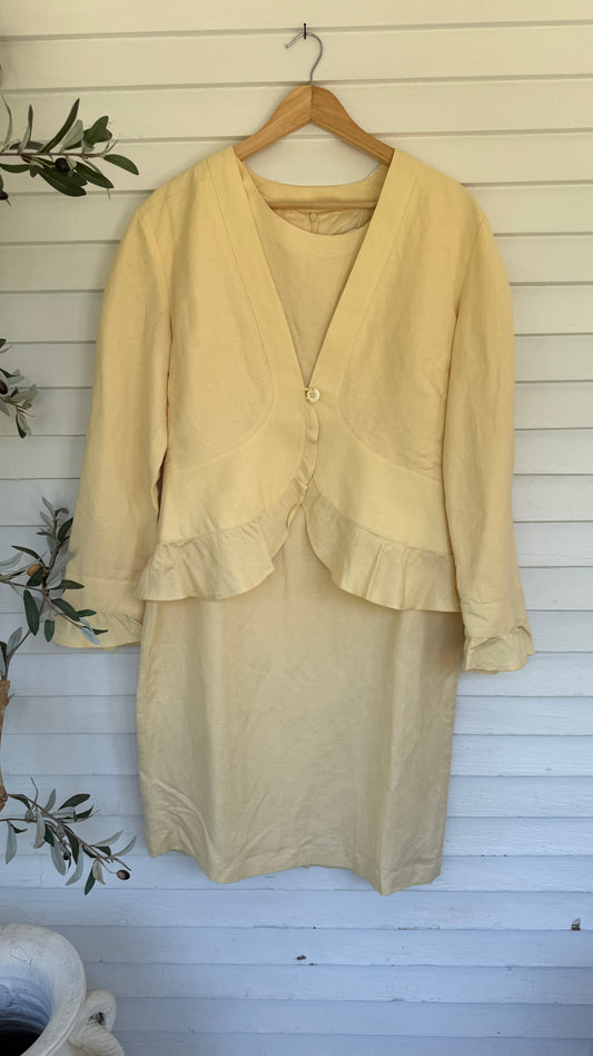 Coldwater Creek Dress/Jacket Butter Yellow Set (12)