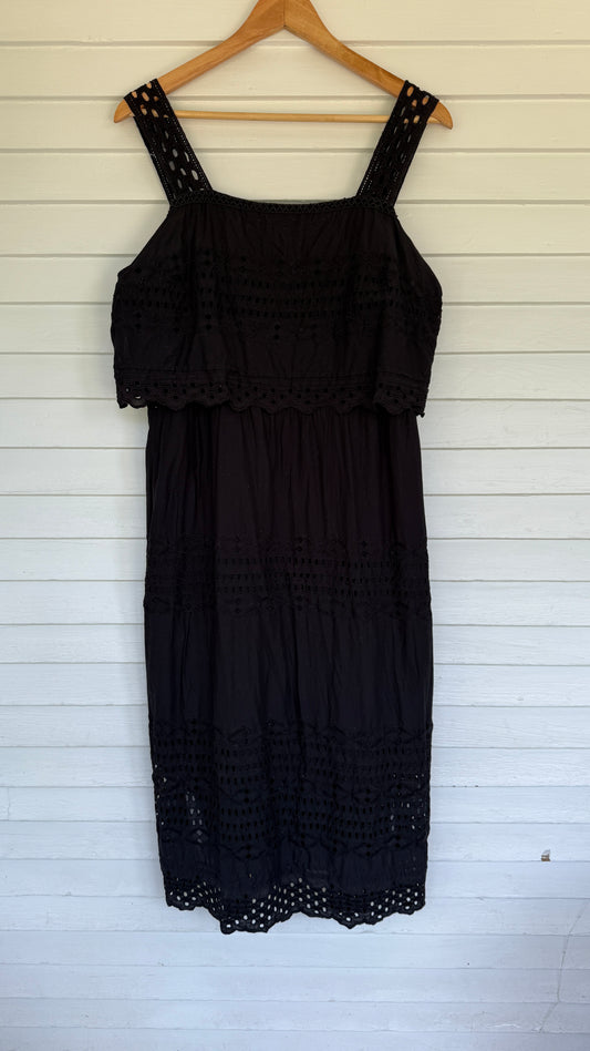 J Crew Black Cotton Eyelet Dress (14)