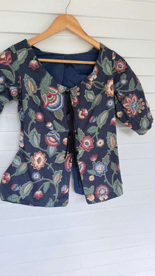 Handmade Floral Tie Front Blouse (XS)