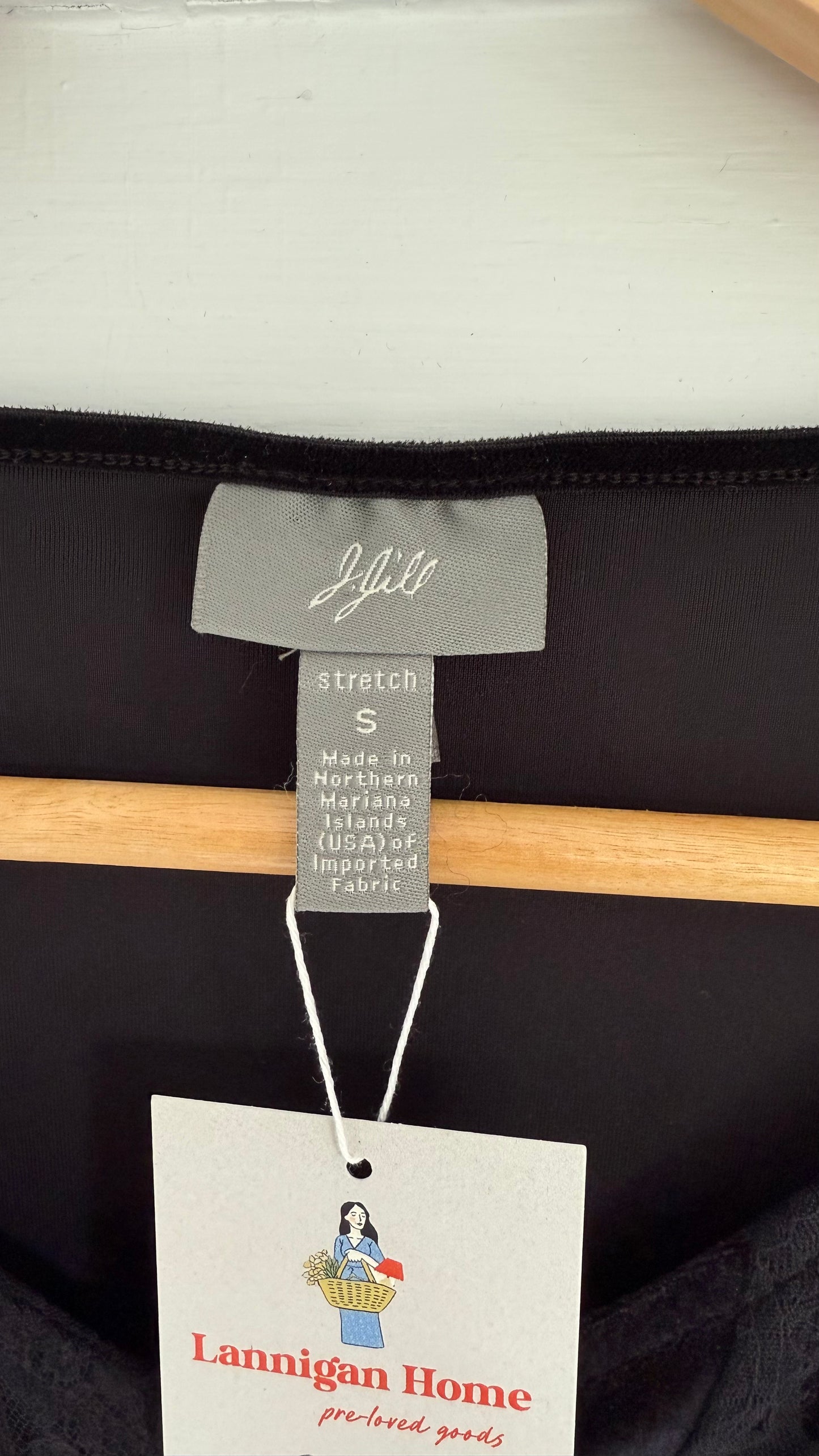 JJill Black Velvet Long Sleeve Blouse (S)