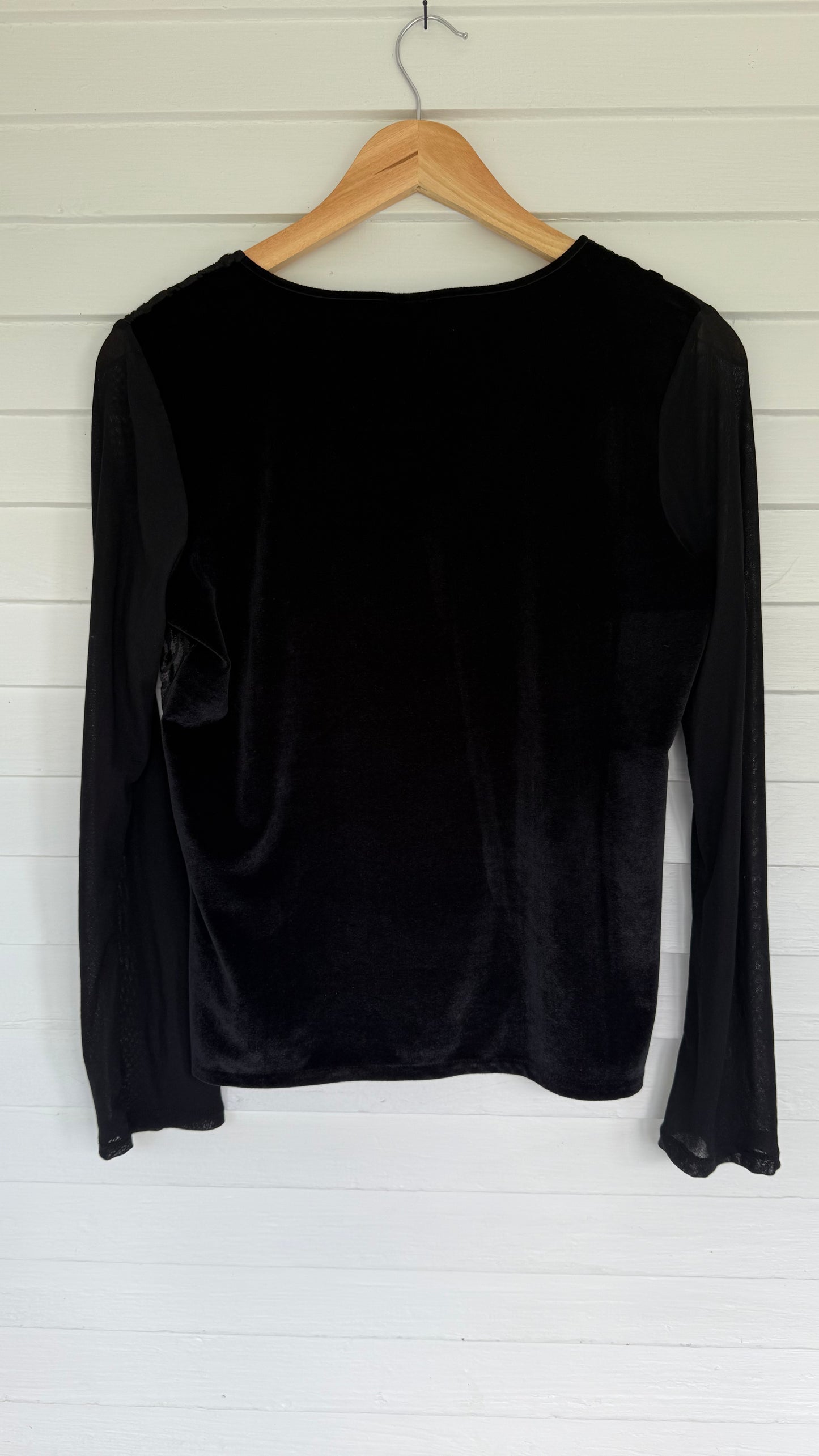 JJill Black Velvet Long Sleeve Blouse (S)