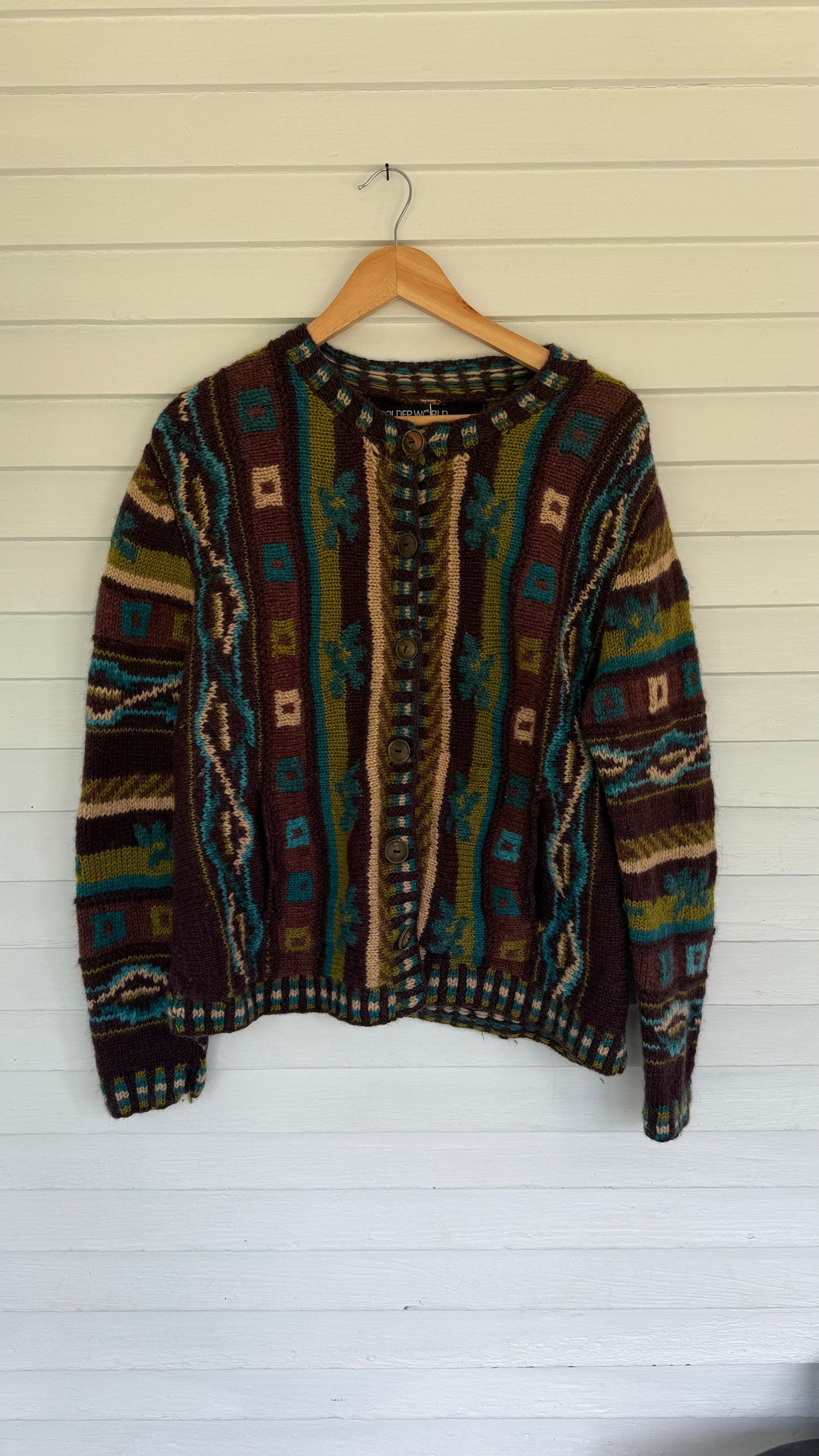 Vintage Chunky Wool Cardigan (M)