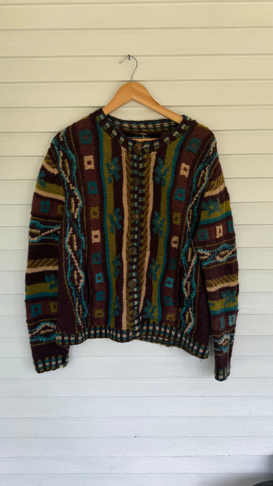 Vintage Chunky Wool Cardigan (M)