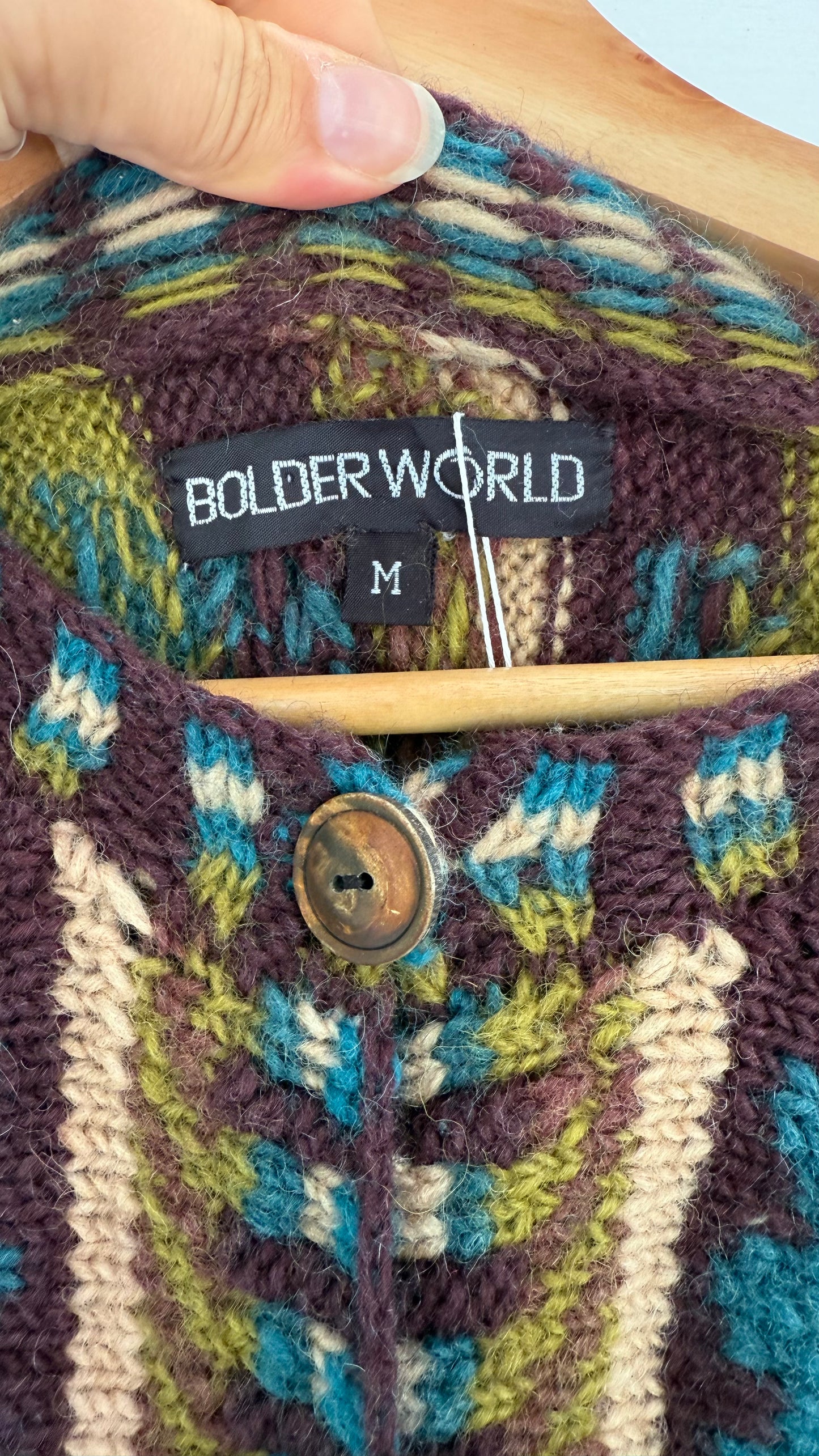 Vintage Chunky Wool Cardigan (M)