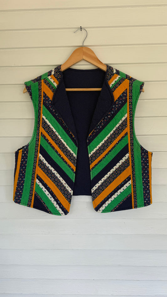 Vintage Handmade Quilted Vest (L)