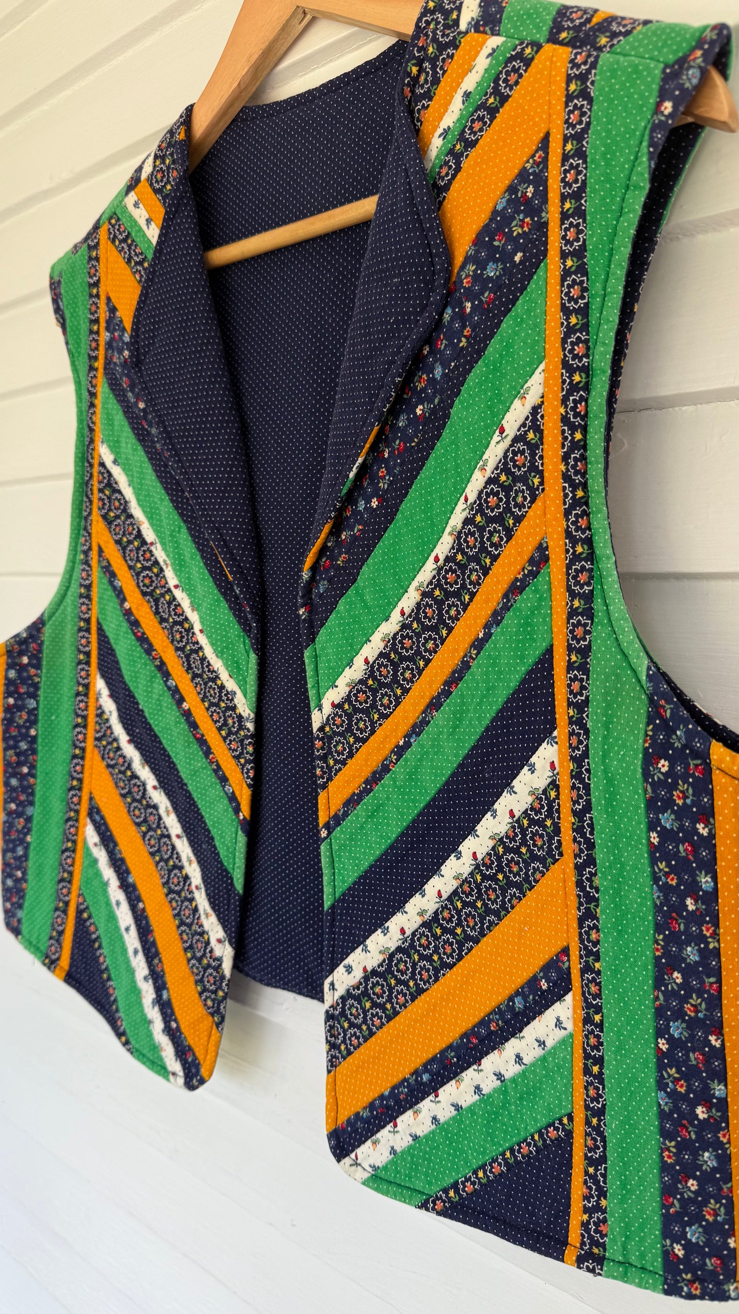 Vintage Handmade Quilted Vest (L)