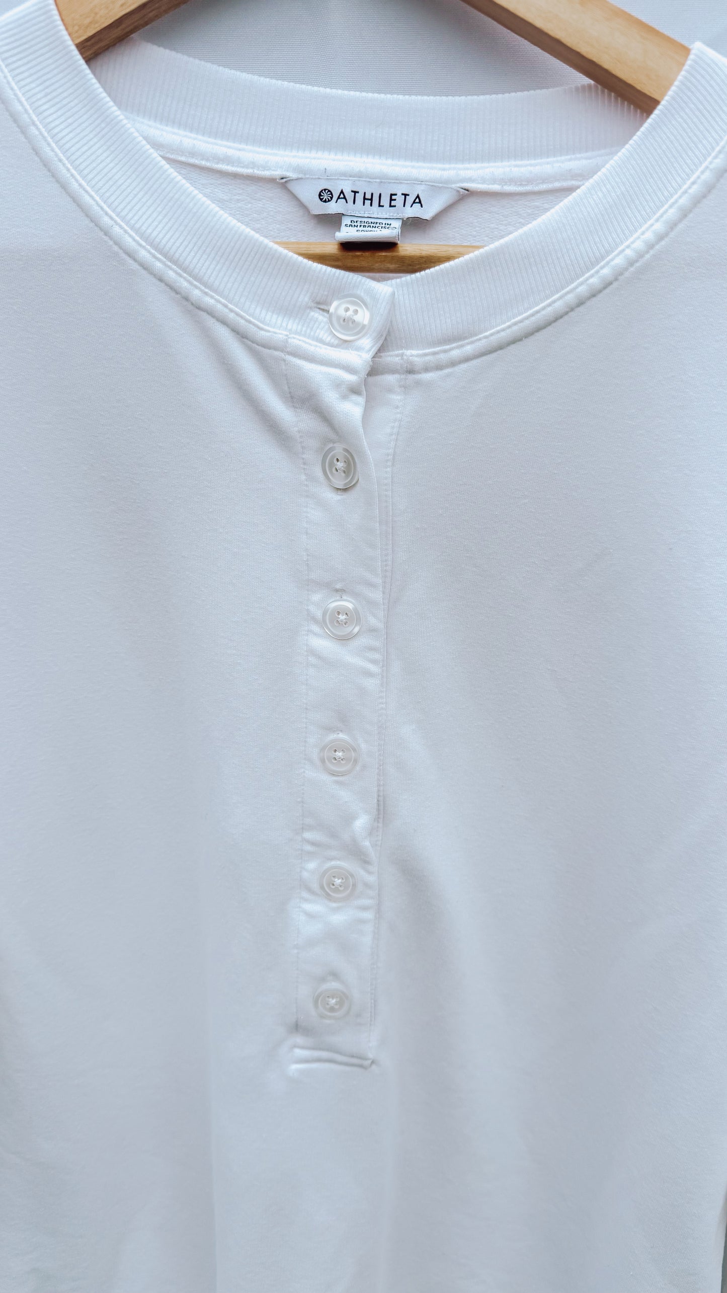Athleta White Henley (S-L)