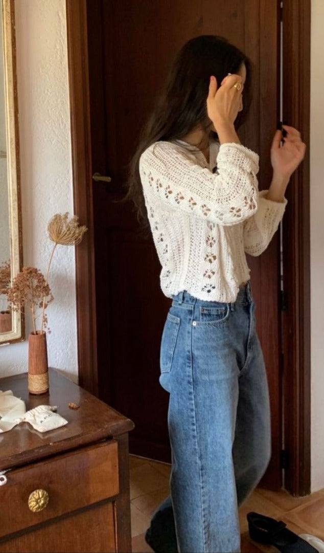 Vintage Crochet Cardigan (M)