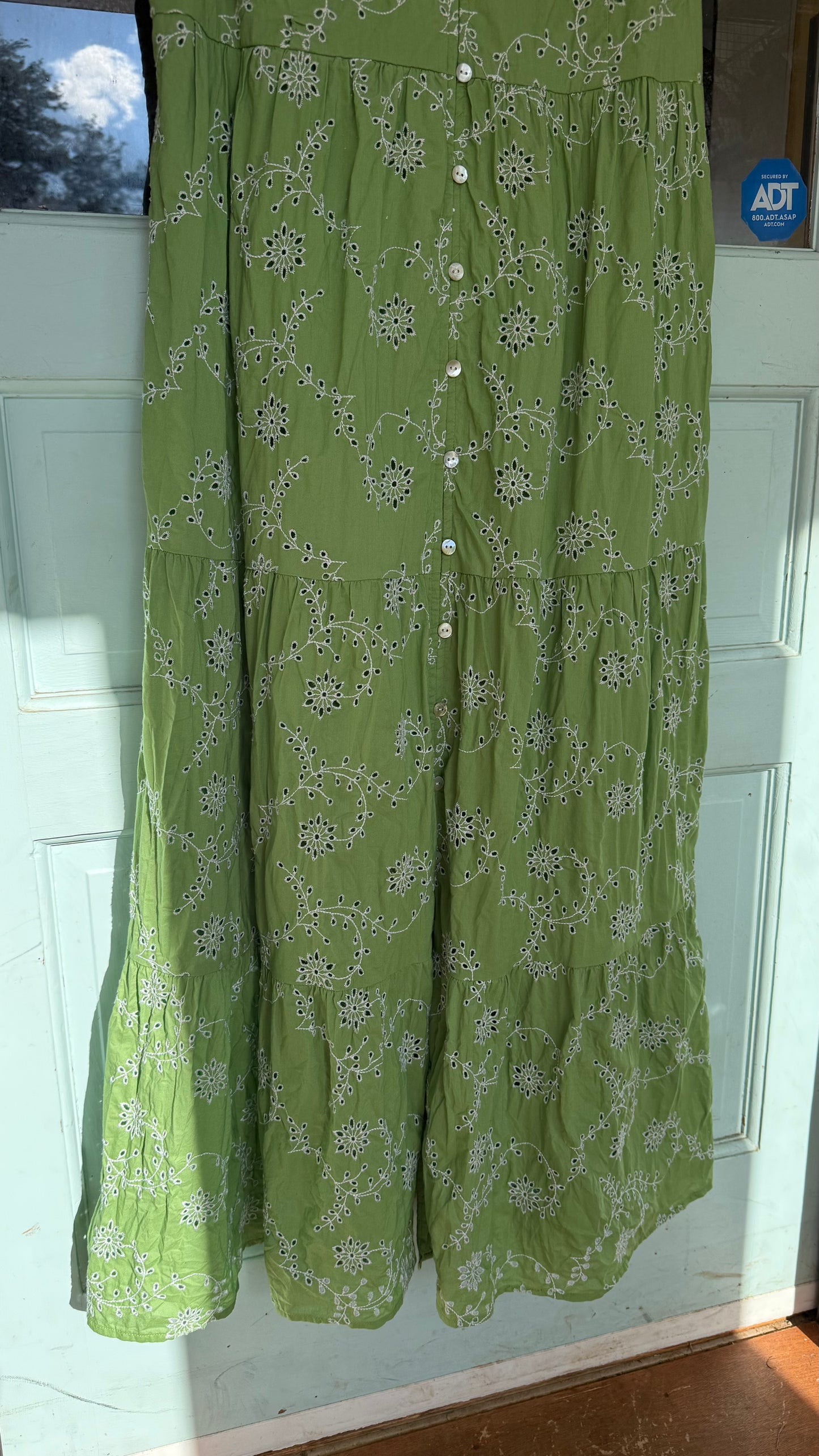 JJill Cotton Garden Green Dress (M)