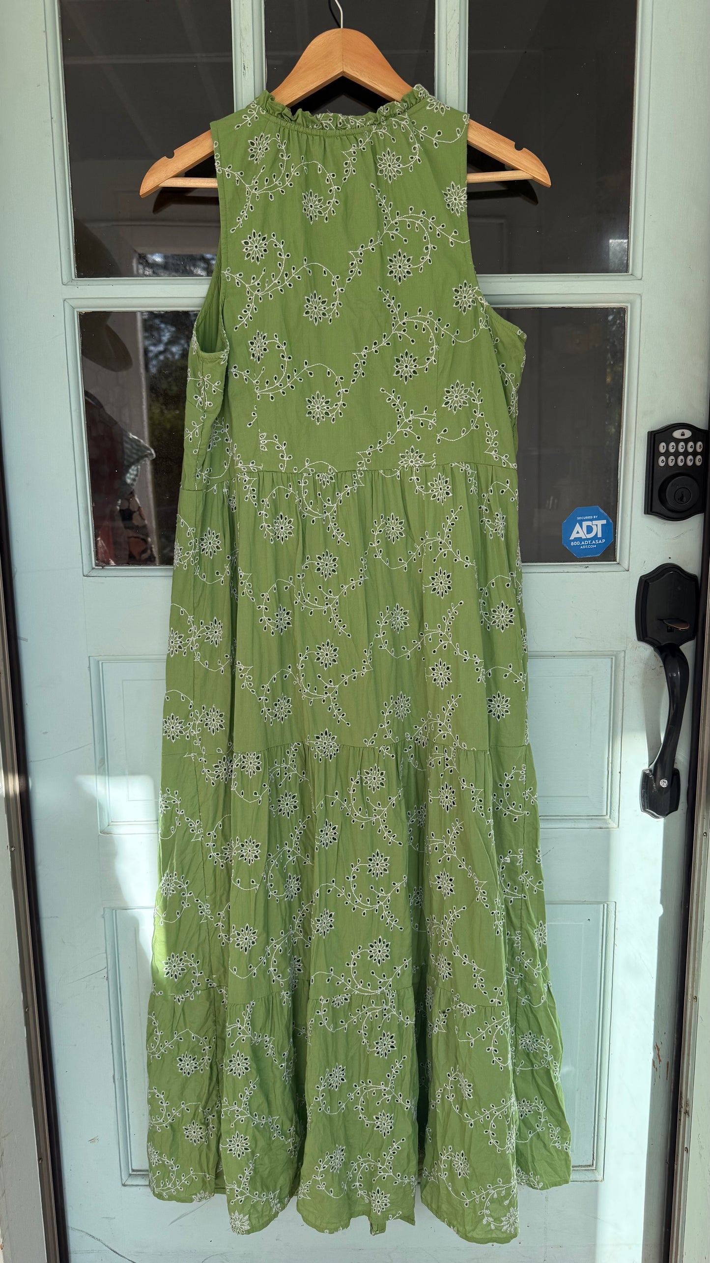 JJill Cotton Garden Green Dress (M)