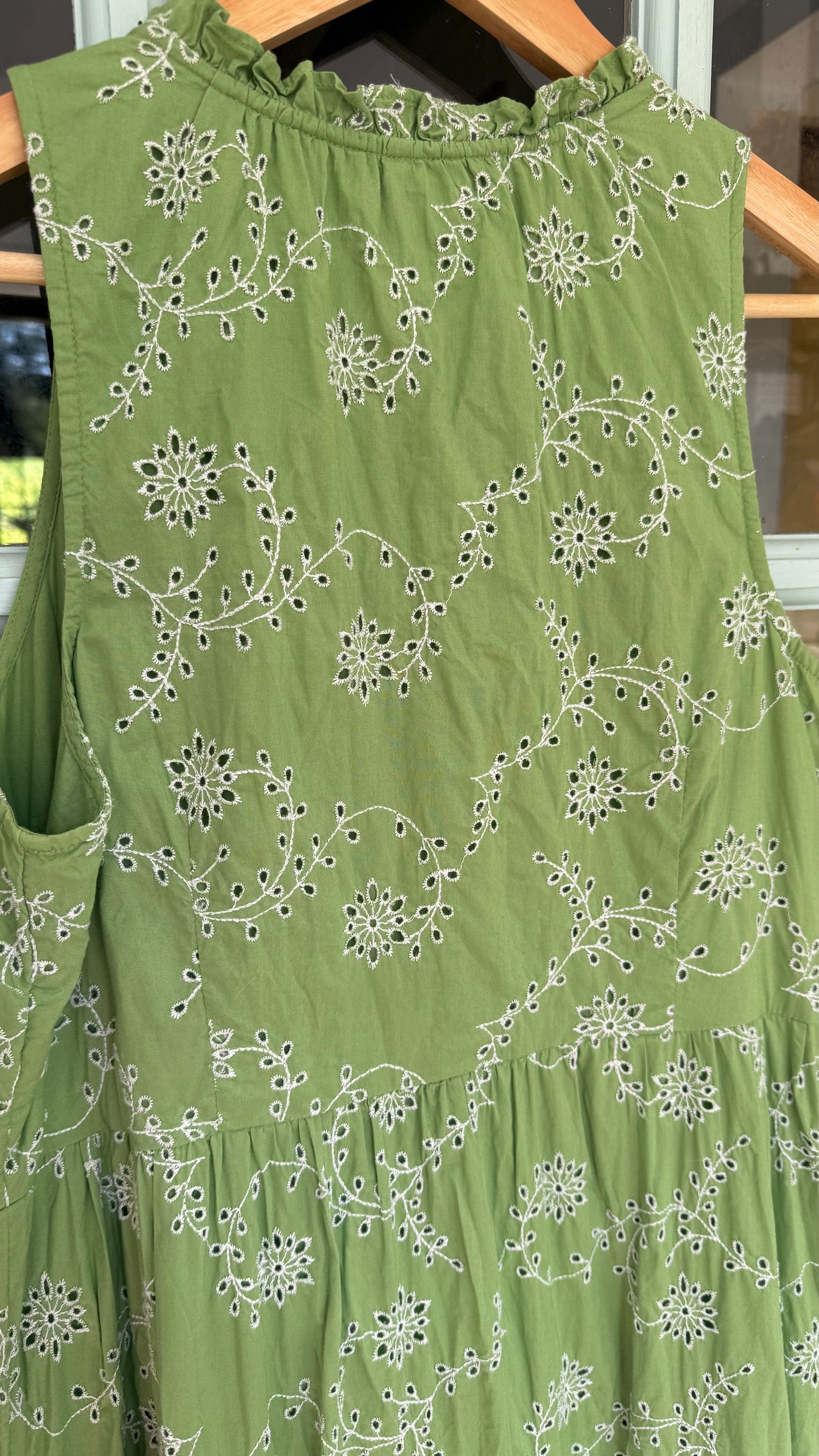 JJill Cotton Garden Green Dress (M)
