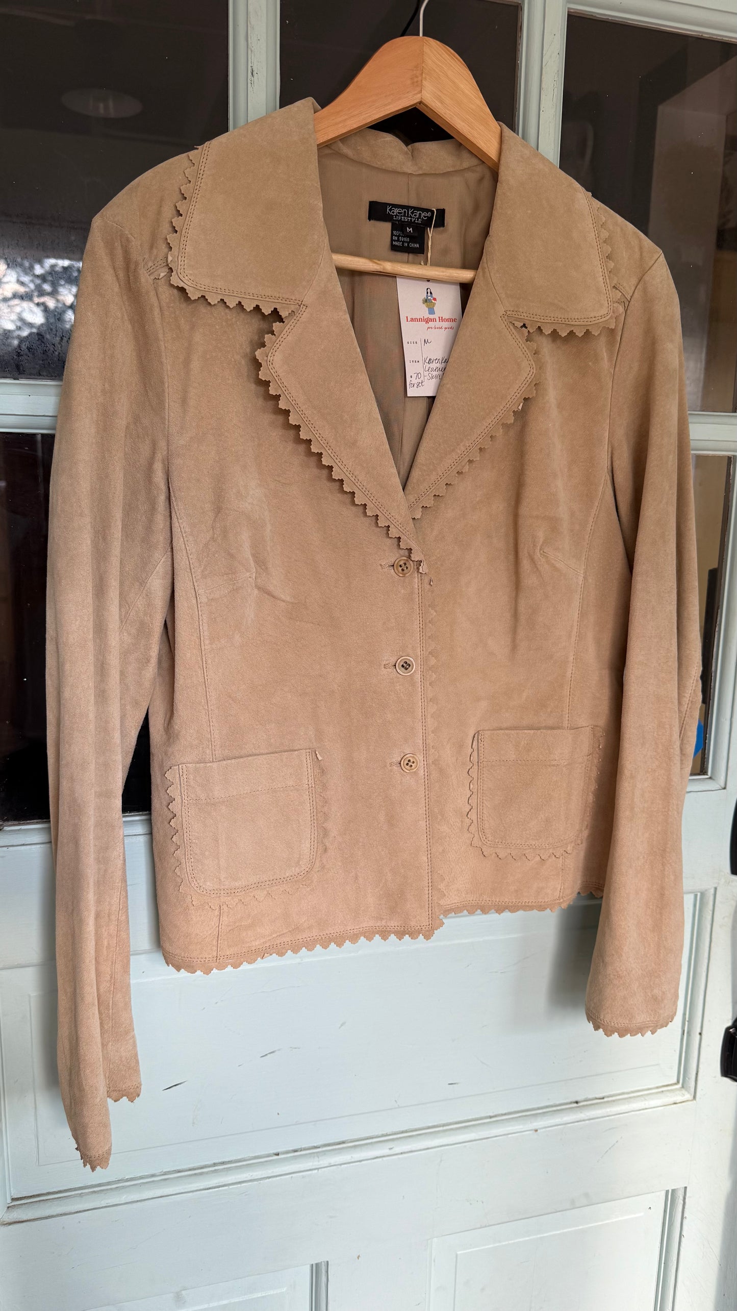 Vintage Suede Jacket & Skirt Set (M)