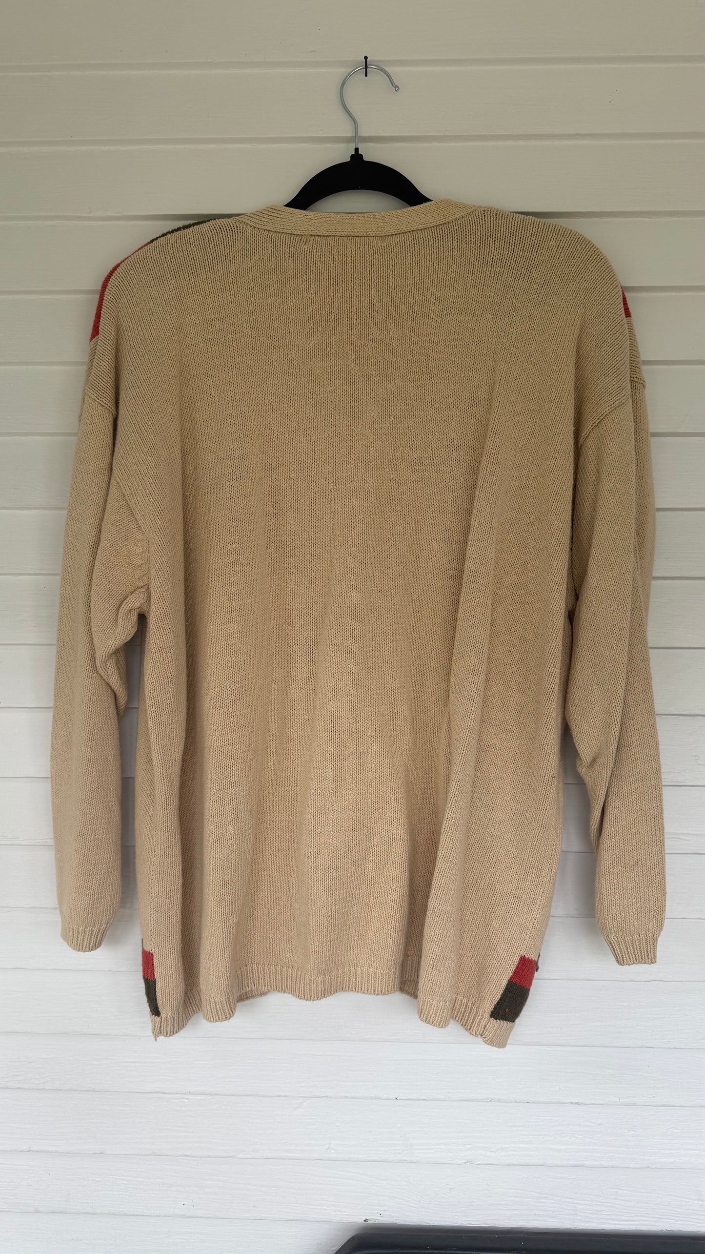 Vintage Leaf Motif Cardigan (XXL)