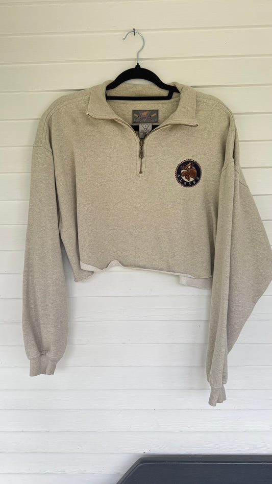 Vintage Alaskan Moose Cut-Off Quarter Zip (L)