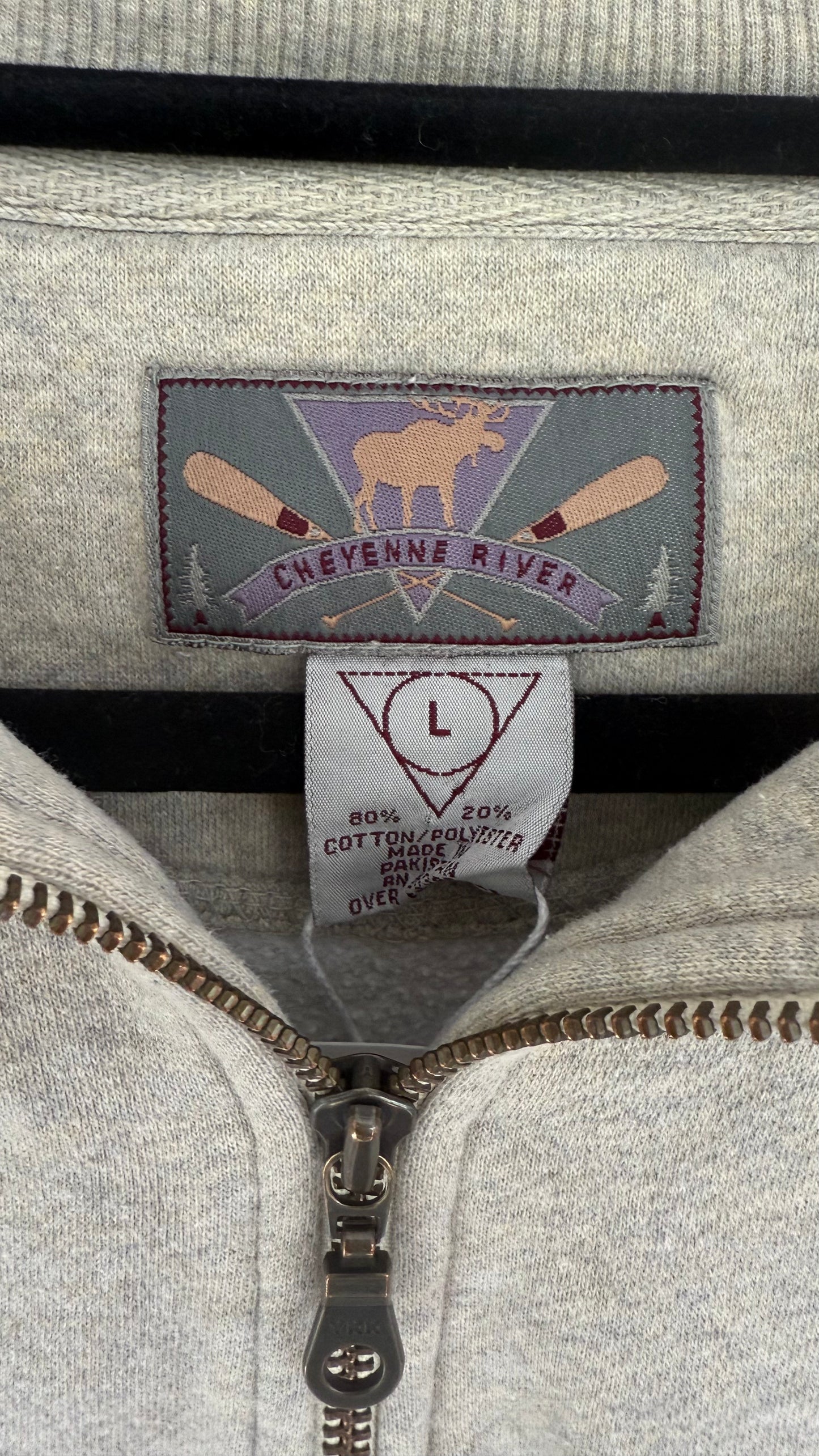 Vintage Alaskan Moose Cut-Off Quarter Zip (L)