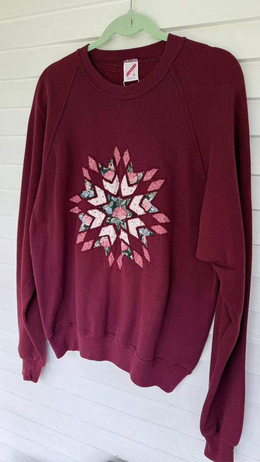 Vintage Cutout Quilt Crewneck (L)