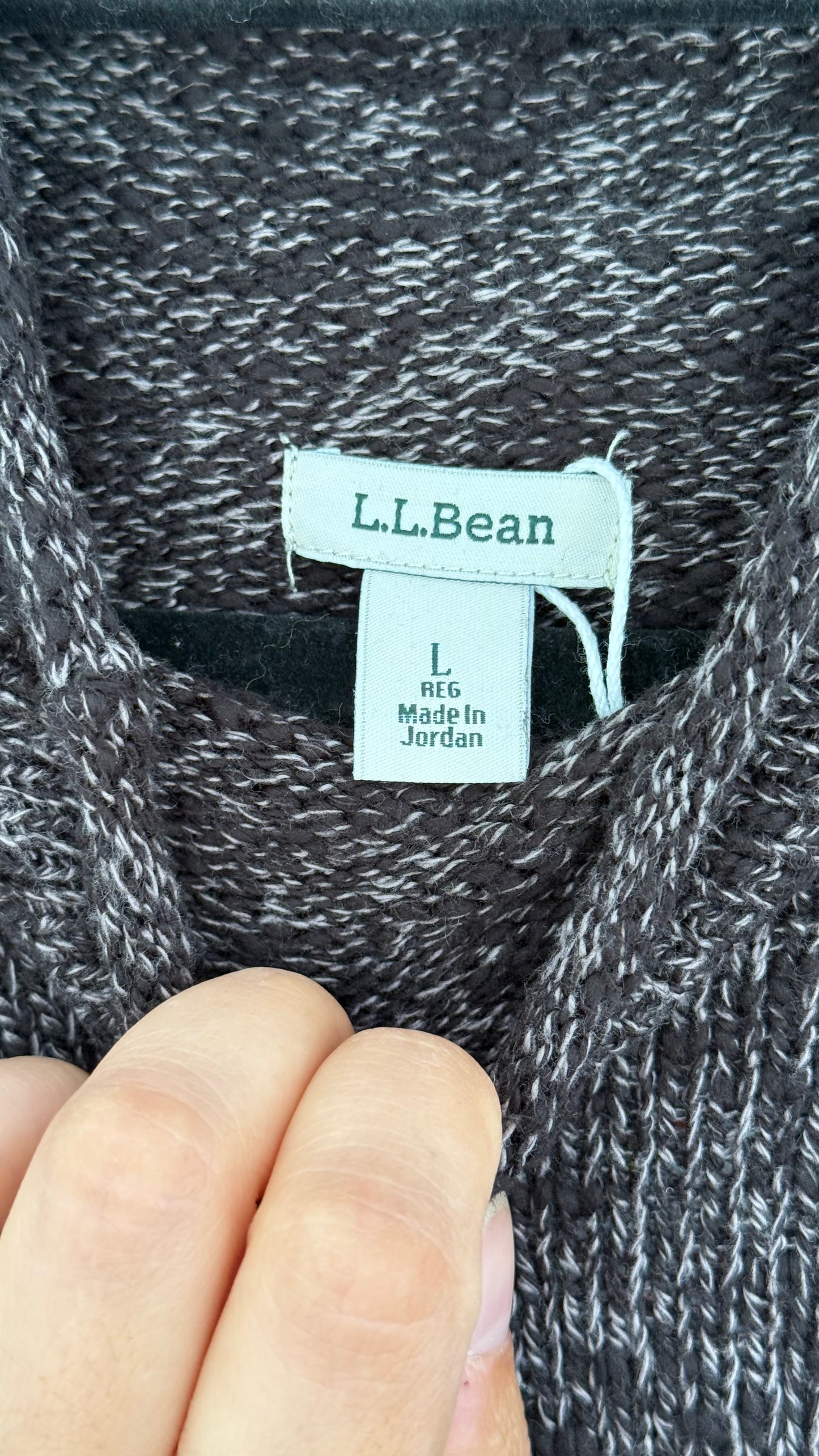 Vintage LL Bean Roll Neck Heather Charcoal Sweater (L)