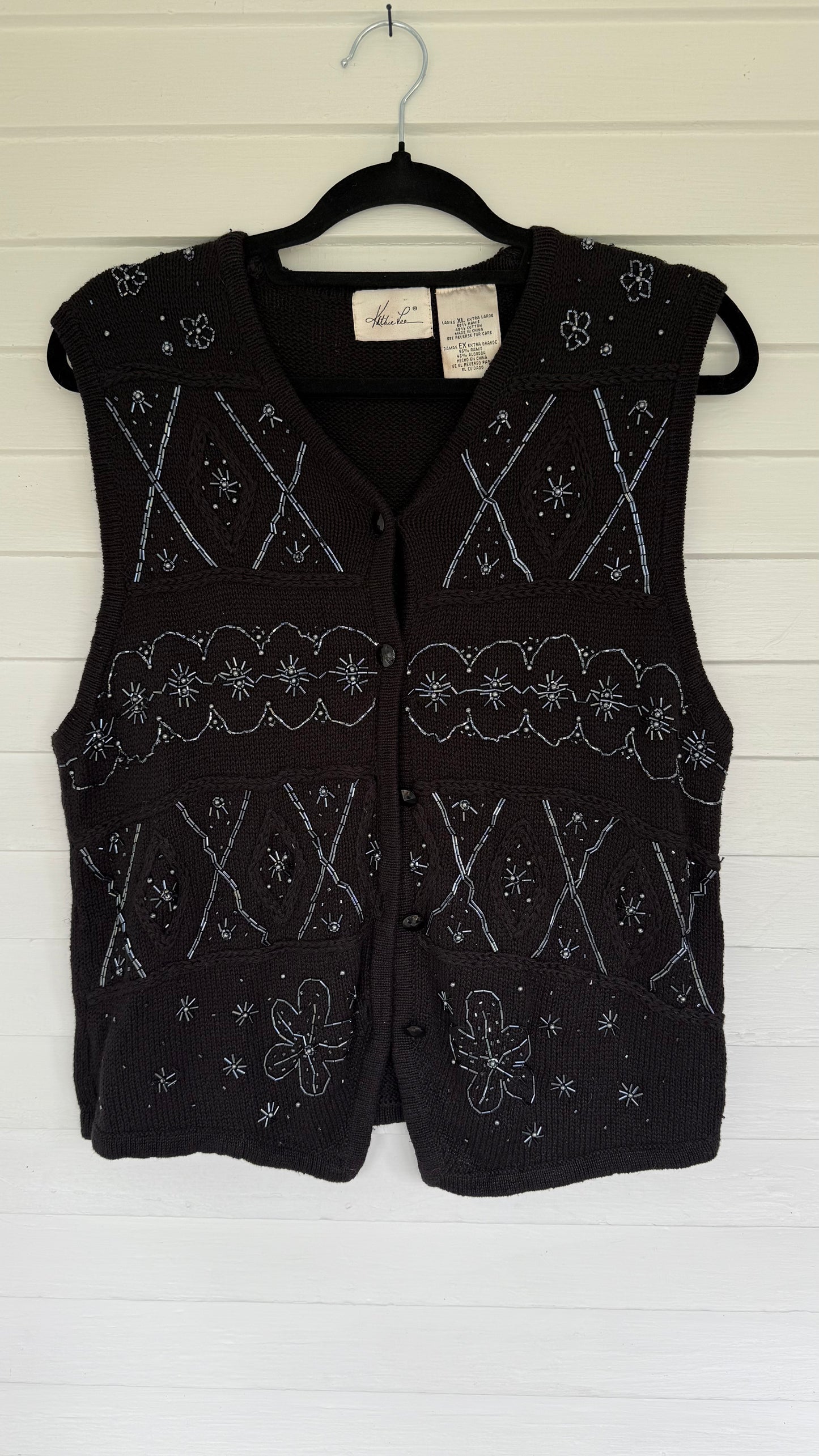 Vintage Beaded Sweater Vest (XL)