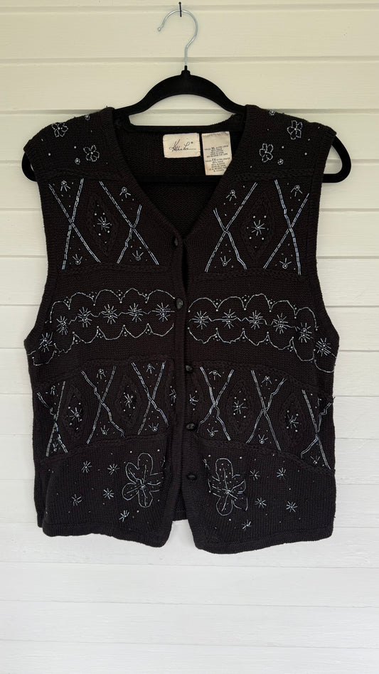 Vintage Beaded Sweater Vest (XL)
