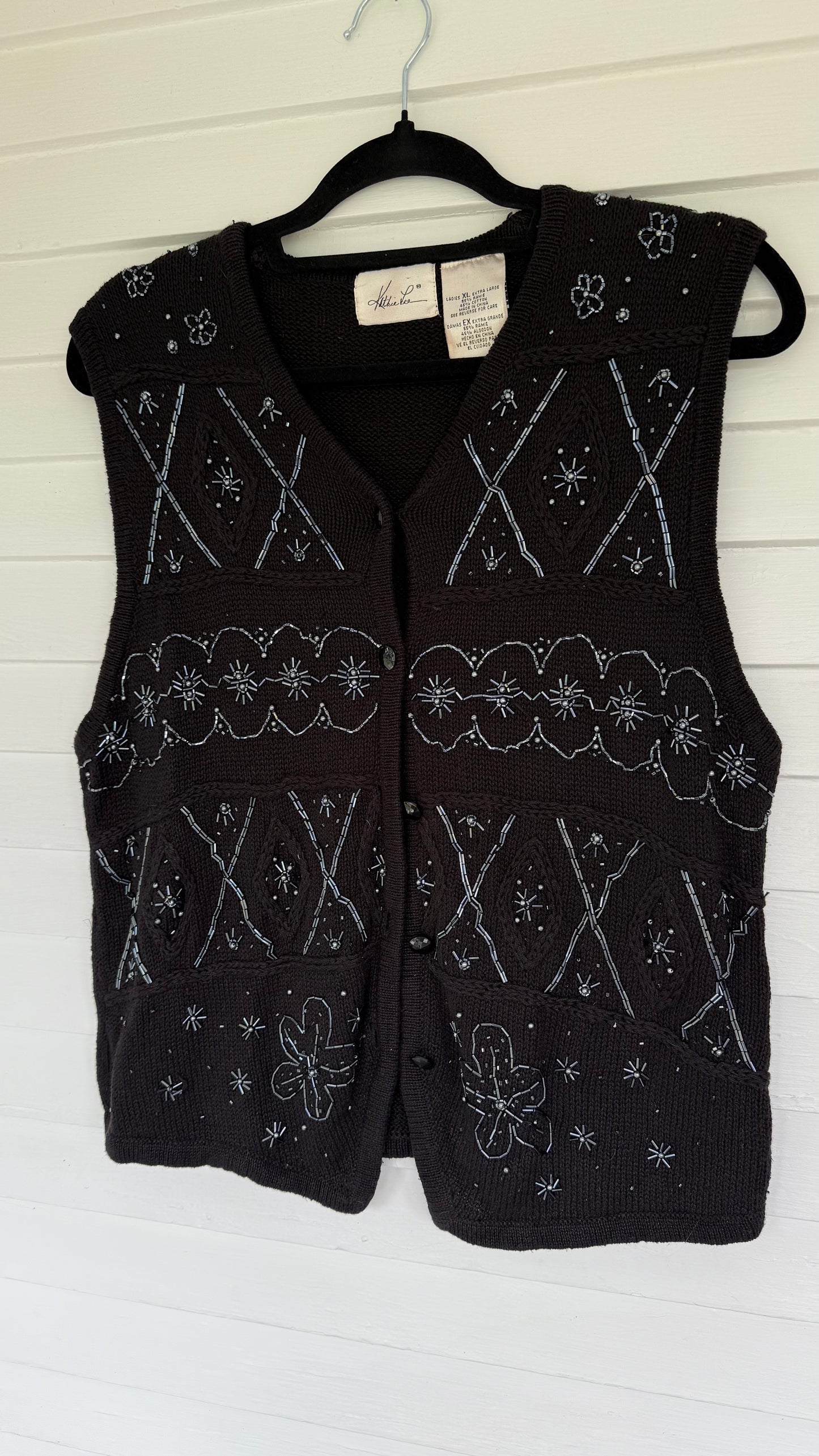 Vintage Beaded Sweater Vest (XL)