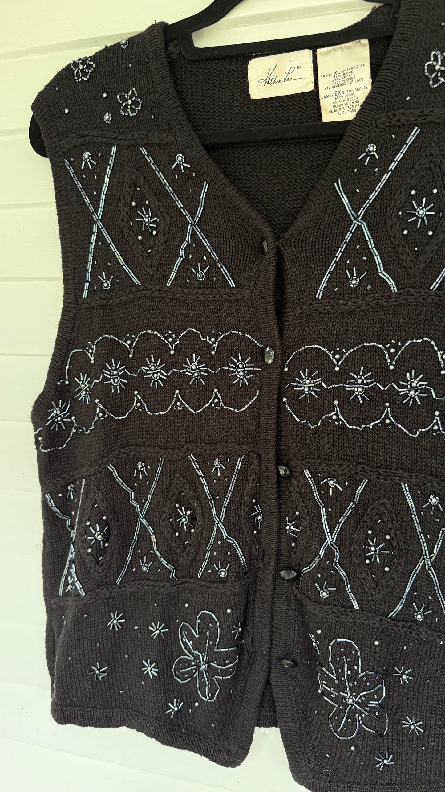 Vintage Beaded Sweater Vest (XL)