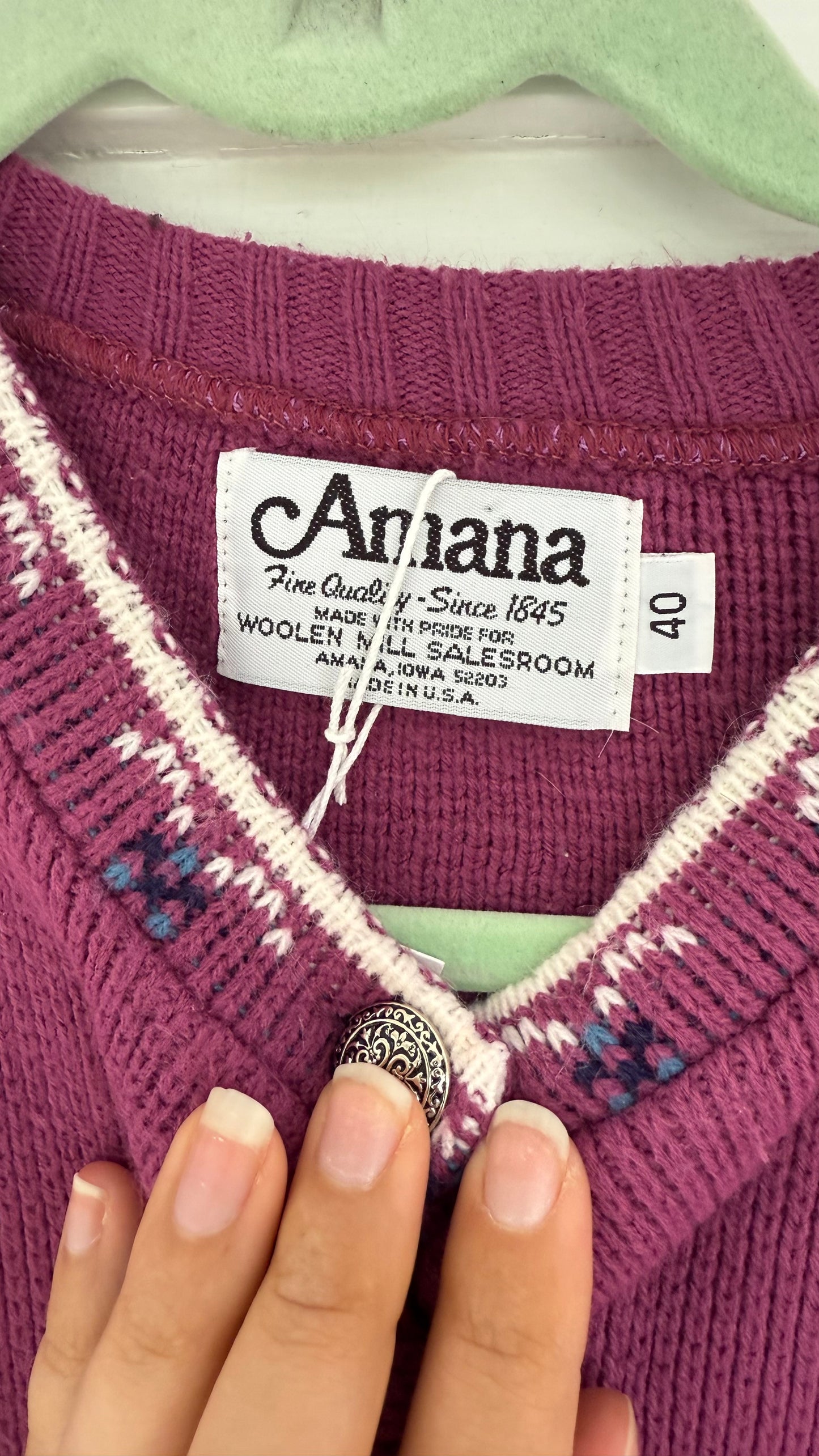 Vintage Amara Pink Wool Blend Sweater (M)