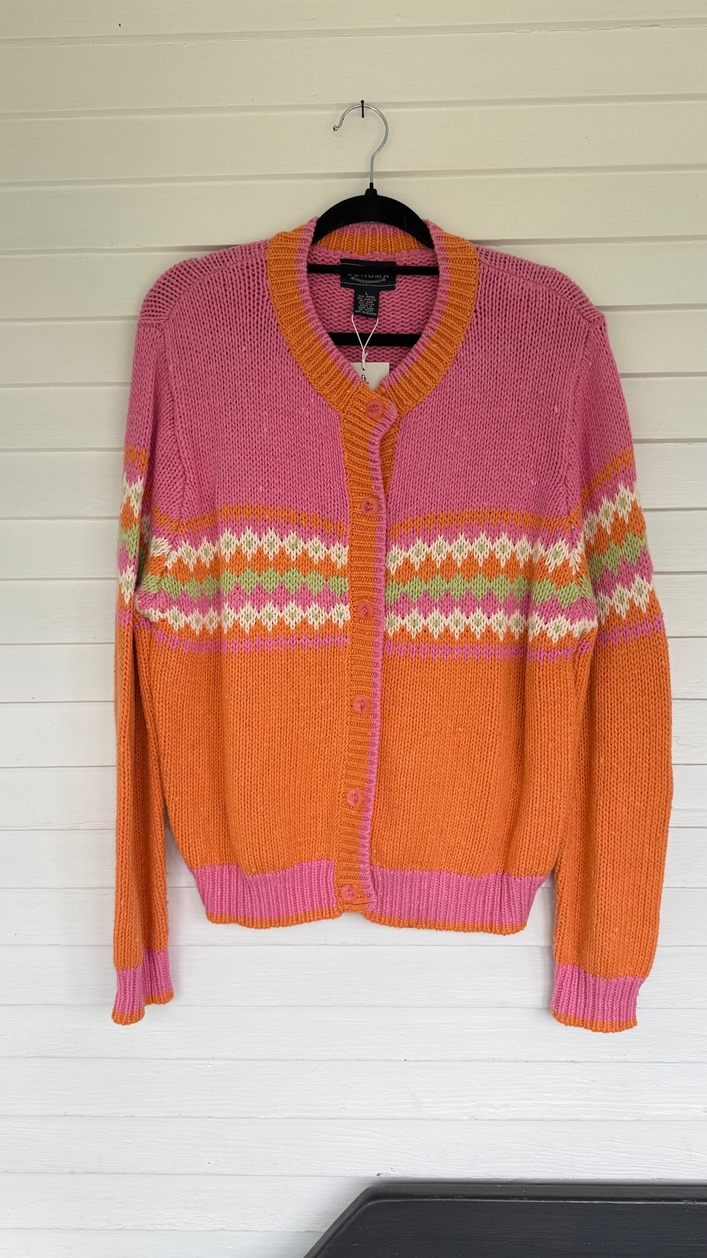Sonoma Pink & Orange Cardigan (L)