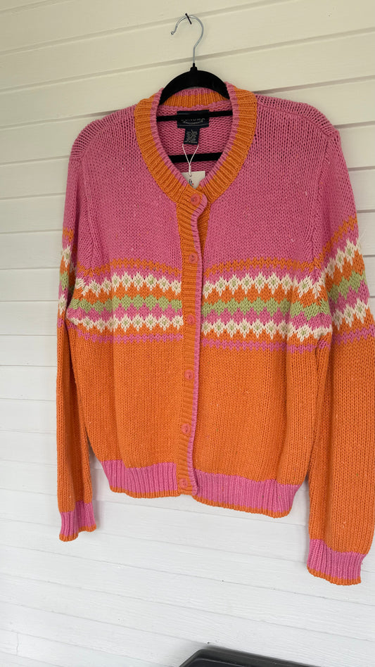 Sonoma Pink & Orange Cardigan (L)