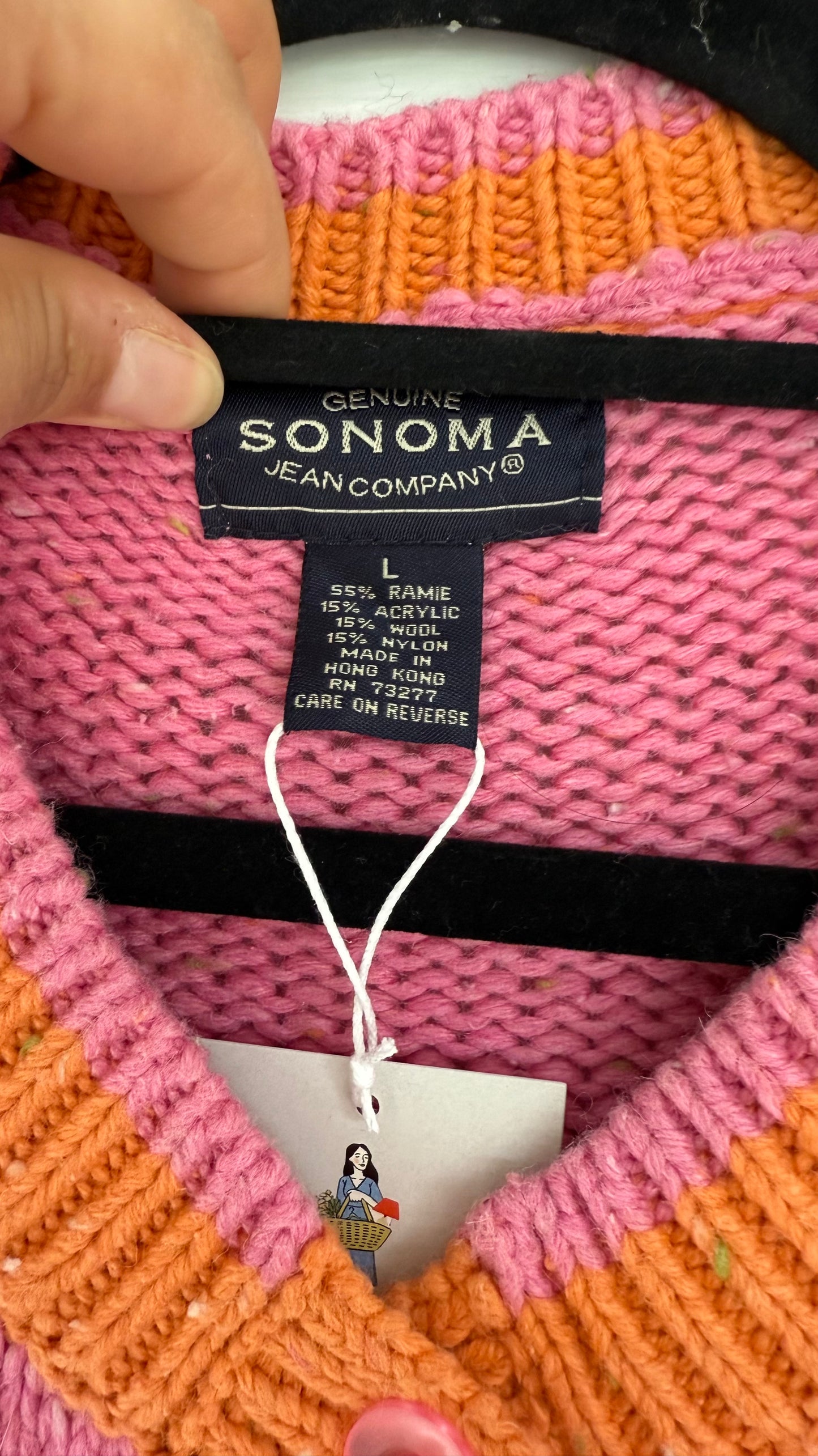Sonoma Pink & Orange Cardigan (L)
