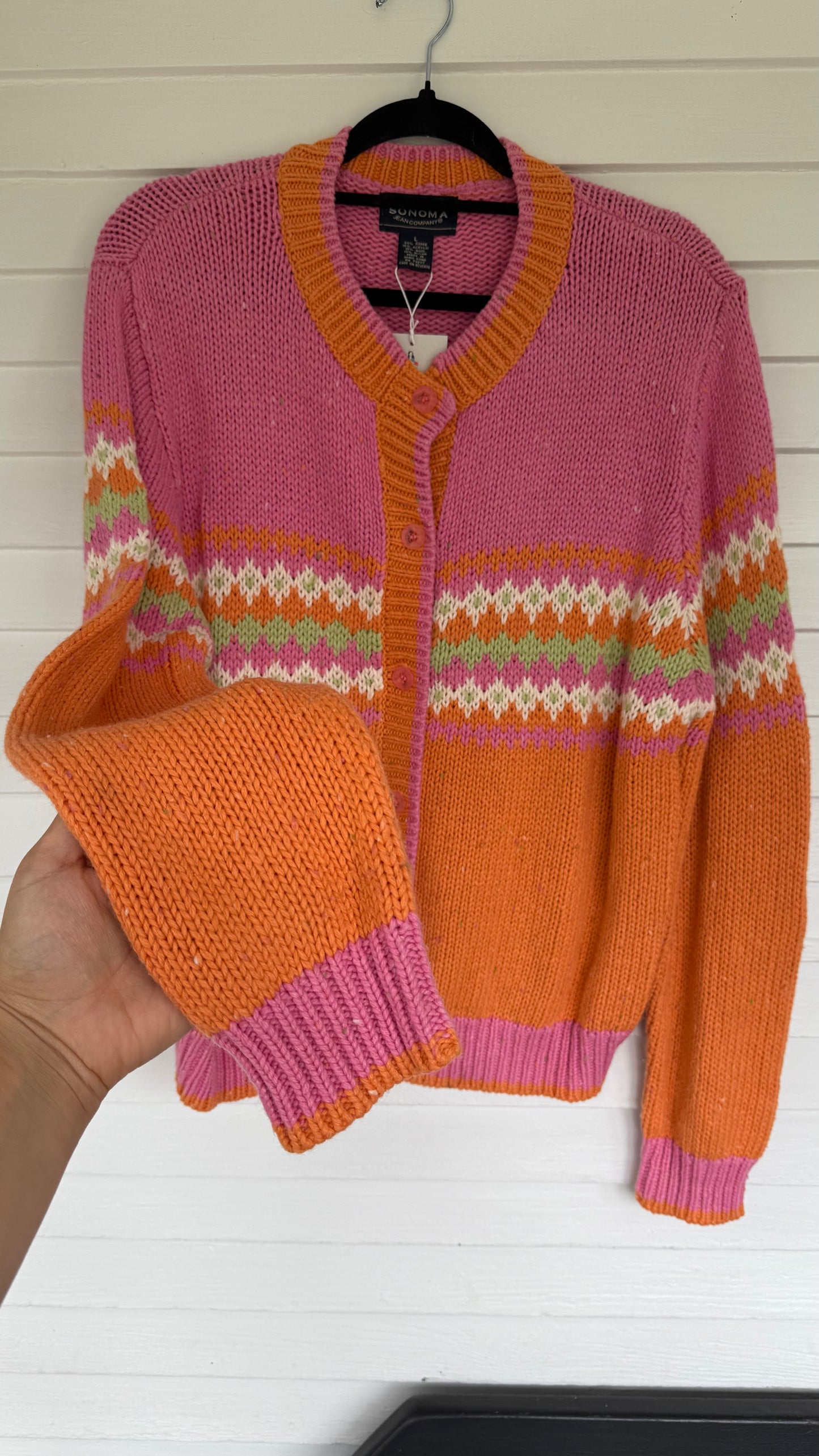 Sonoma Pink & Orange Cardigan (L)