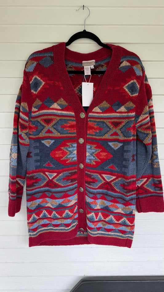 Coldwater Creek Tribal Print Cardigan (L)