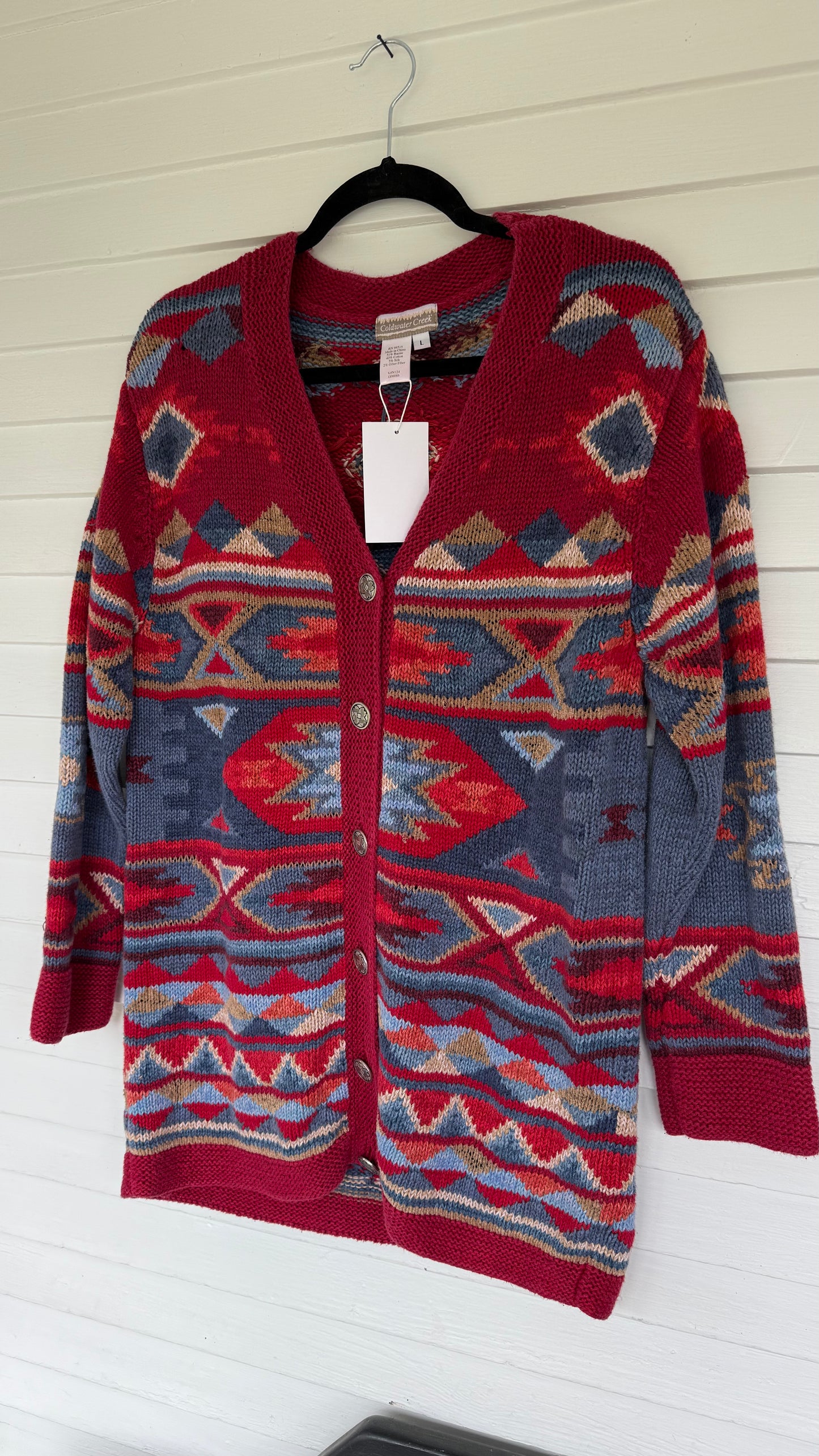 Coldwater Creek Tribal Print Cardigan (L)